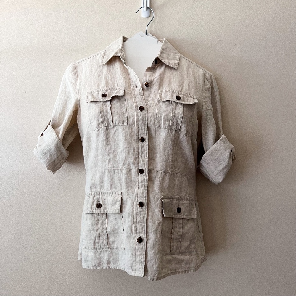 Michael Kors Womens Linen Shirt in XS